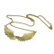 Fashion Lovely Gold Metal Angle Feather Wing Pendant Necklace N-2899-0