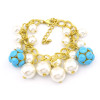 New European Style Gold Plated pearl resin ball Choker Necklace bracelet set S-0035