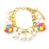 New European Style Gold Plated pearl resin ball Choker Necklace bracelet set S-0035