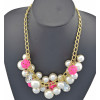 New European Style Gold Plated pearl resin ball Choker Necklace bracelet set S-0035