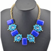 New fashion Style Gold Plated  resin gem rhinestone crystal flower Choker Necklace N-0154