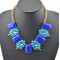 New fashion Style Gold Plated  resin gem rhinestone crystal flower Choker Necklace N-0154