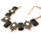 New fashion Style Gold Plated  resin gem rhinestone crystal flower Choker Necklace N-0154