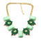 New fashion Style Gold Plated  resin gem rhinestone crystal flower Choker Necklace N-0154