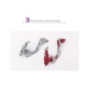 European Punk style crystal rhinestone leaves stud ear cuff E-1211