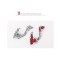 European Punk style crystal rhinestone leaves stud ear cuff E-1211