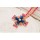 New Fashion Gold Plated Alloy Rose Ribbon Weave Chain Resin Rhinestone Flower Cross Pendant Necklace  N-0579
