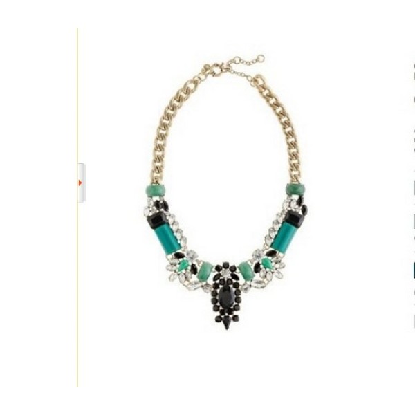 New European Style Vintage Gold Green Gem Rhinestone Resin Flower Choker Necklace  N-0581