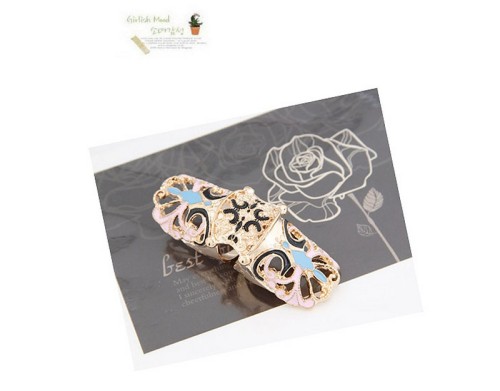 Punk rock Style gold silver plated enamel butterfly knuckle Finger Ring R-0234