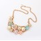 Lovely Fashion Charming Golden Metal Enamel Daisy Flower Rhinestone Choker  Necklace N-0156