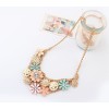 Lovely Fashion Charming Golden Metal Enamel Daisy Flower Rhinestone Choker  Necklace N-0156
