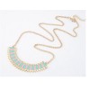 European Style Gold Metal Enamel Gear Rivet Pendant Necklace N-4604