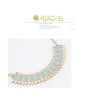 European Style Gold Metal Enamel Gear Rivet Pendant Necklace N-4604