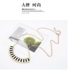 European Style Gold Metal Enamel Gear Rivet Pendant Necklace N-4604