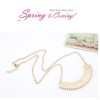 European Style Gold Metal Enamel Gear Rivet Pendant Necklace N-4604
