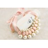 New Charming Korean Style Gold Plated Alloy Silk Ribbon Resin Gem Pearl Necklace N-1572