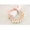 New Charming Korean Style Gold Plated Alloy Silk Ribbon Resin Gem Pearl Necklace N-1572