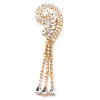 European Style full clear rhinestone crystal drop tassels pearl ear clip Ear Cuff For Left Ear E-2087
