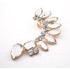 European Style full clear rhinestone crystal  leaves ear clip Ear Cuff For Left Ear  E-2088