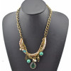 New vintage Style bronze metal chain pearl ring letter beads snowflake skull green crystal drop Necklace bracelet set s-0037