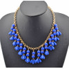 New  fashion gold plated resin beads drop tassels Choker Necklace adjustable N-0291