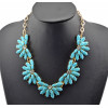 New fashion gold plated resin gem crystal flower Choker Necklace adjustable N-0292