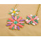 New  charming gold plated resin colorful gem flower choker necklace N0160