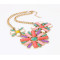 New  charming gold plated resin colorful gem flower choker necklace N0160