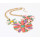 New  charming gold plated resin colorful gem flower choker necklace N0160