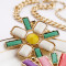 New  charming gold plated resin colorful gem flower choker necklace N0160