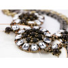 New Fashion Vintage European Style Bronze Alloy Multilayer Rhinestone Crystal Gem Choker Necklace N-0159