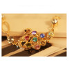 Fashion Golden Metal  Colorful rhinestone swan bracelet adjustable B-0282