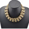 New Fashion Style gold plated metal moon rhinestone beads double chain necklace N-0296