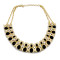 New Fashion Style gold plated metal moon rhinestone beads double chain necklace N-0296