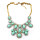 vintage style bronze alloy resin gem clear rhinestone flower choker necklace N-0298