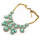vintage style bronze alloy resin gem clear rhinestone flower choker necklace N-0298