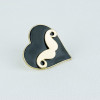 fashion Style gold  plated black enamel heart  mustache ring adjustable R-0823