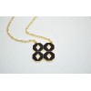 New European Style Gold Plated Alloy 3 Colors Enamel Lucky Number Eight Pendant Necklace N-4851