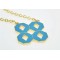 New European Style Gold Plated Alloy 3 Colors Enamel Lucky Number Eight Pendant Necklace N-4851