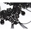 New Fashion Gothic Black Hollow Out Lace Flower Drop Tassel Collor  Necklace N-1582