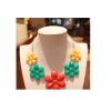 New Korean Colorful Flower Resin Acrylic  Gem Statement Necklace N-0162