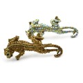 New Arrival European Vintage Style Bronze Alloy Colorful Rhinestone  Leopard Ring Size Adjustable R-0235