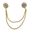 P-0063 New Arrival Gold/Bronze Plated Pearl Rhinestone Flower Brooch Pin