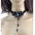 New European Style Fashion Gothic Black Lace crystal Flower Drop Tassel Collor  Necklace N-1586