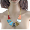 Fashion gold plated lots colors enamel geometry  choker Necklace N-4264