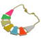 Fashion gold plated lots colors enamel geometry  choker Necklace N-4264