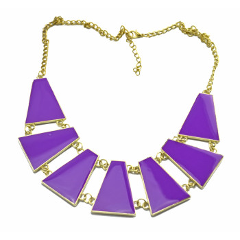 Fashion gold plated lots colors enamel geometry  choker Necklace N-4264
