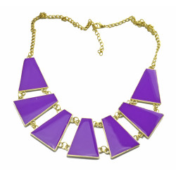 Fashion gold plated lots colors enamel geometry  choker Necklace N-4264
