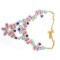 Fashion Charming European Resin Drop Oblong Rhinestone Gem Flower Choker Necklace N-0302