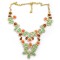 Fashion Charming European Resin Drop Oblong Rhinestone Gem Flower Choker Necklace N-0302